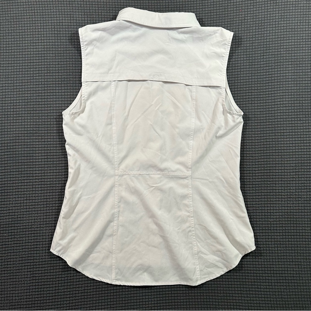 Silver Bait Women's Medium Sleeveless Fishing Shirt Off White Vented Button Up - Picture 4 of 4